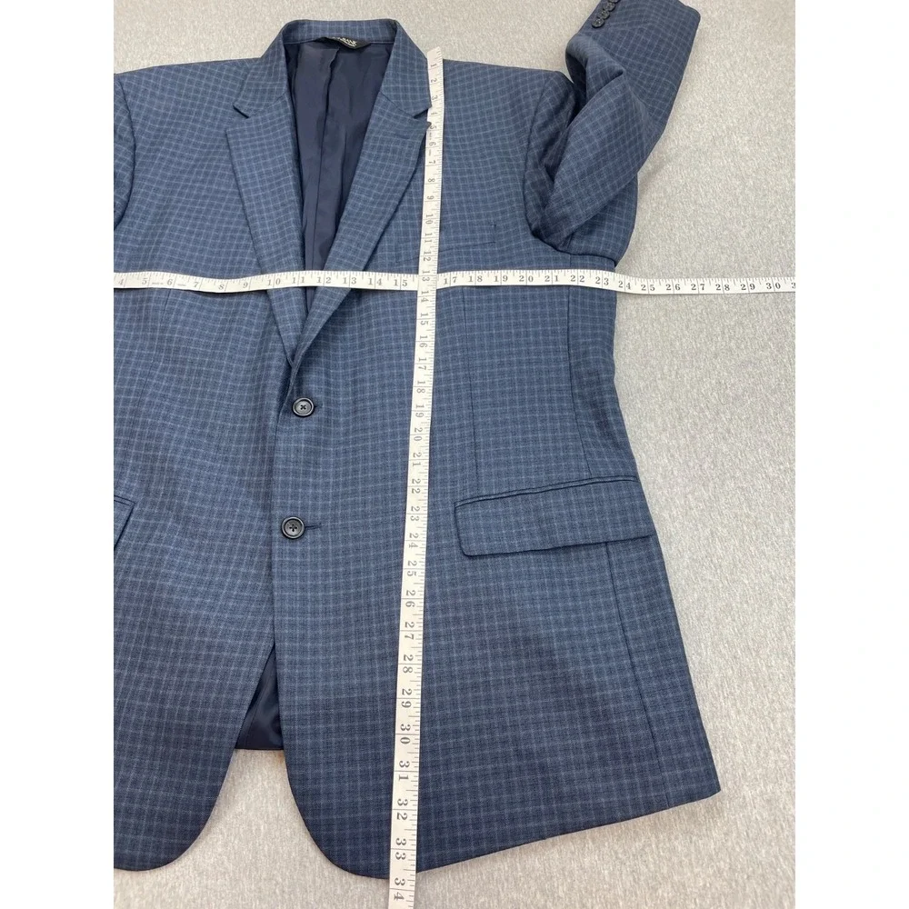 Jos A Bank Blazer Mens 48R Plaid 100% Wool 2-Button Single Breast Traveler's
